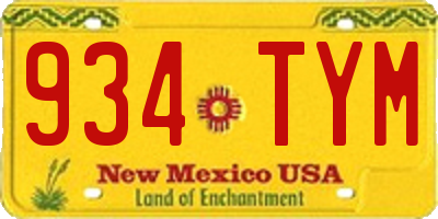 NM license plate 934TYM