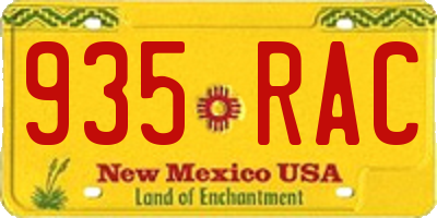 NM license plate 935RAC