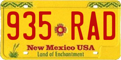 NM license plate 935RAD