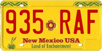 NM license plate 935RAF