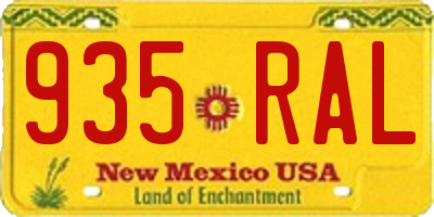 NM license plate 935RAL