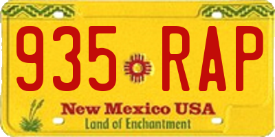 NM license plate 935RAP