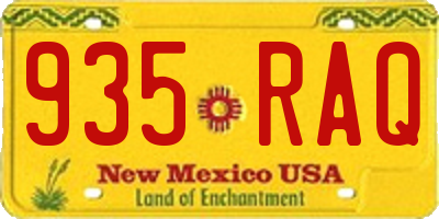 NM license plate 935RAQ