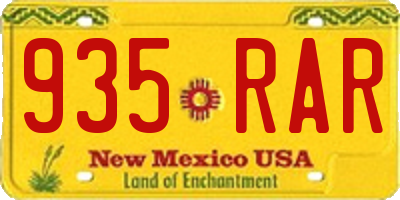 NM license plate 935RAR