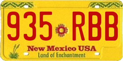 NM license plate 935RBB