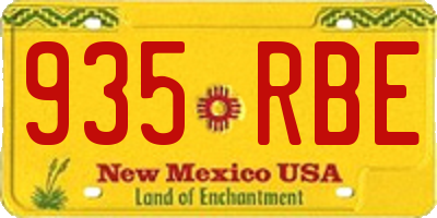 NM license plate 935RBE