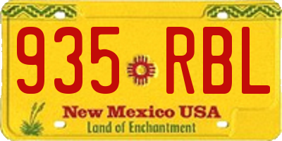 NM license plate 935RBL