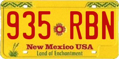NM license plate 935RBN