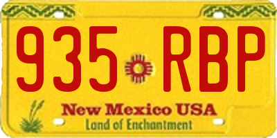 NM license plate 935RBP