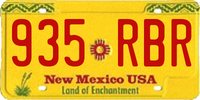 NM license plate 935RBR