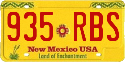 NM license plate 935RBS