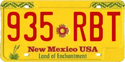 NM license plate 935RBT