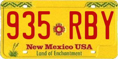NM license plate 935RBY