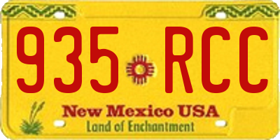 NM license plate 935RCC