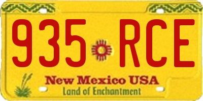 NM license plate 935RCE