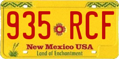 NM license plate 935RCF
