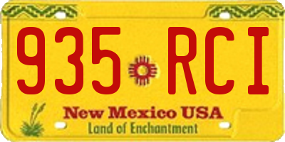 NM license plate 935RCI