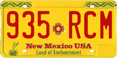 NM license plate 935RCM