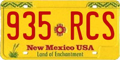 NM license plate 935RCS
