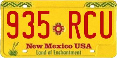 NM license plate 935RCU