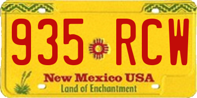 NM license plate 935RCW