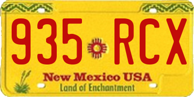 NM license plate 935RCX