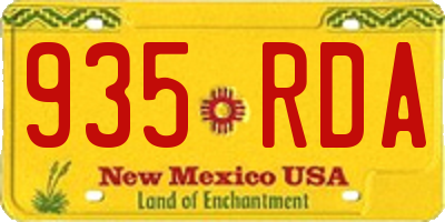 NM license plate 935RDA