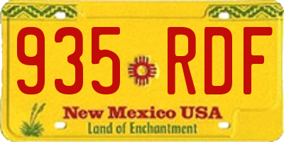 NM license plate 935RDF