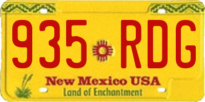 NM license plate 935RDG