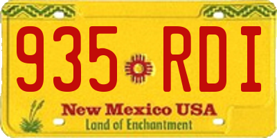 NM license plate 935RDI