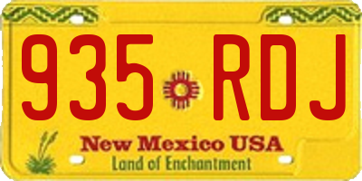 NM license plate 935RDJ