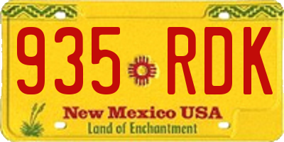 NM license plate 935RDK