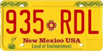 NM license plate 935RDL