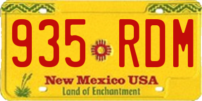 NM license plate 935RDM