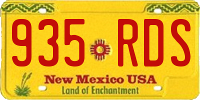 NM license plate 935RDS