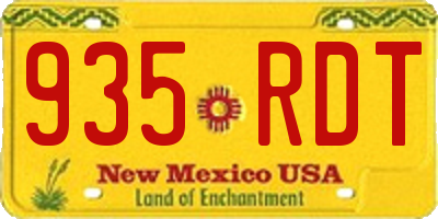 NM license plate 935RDT