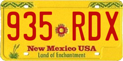 NM license plate 935RDX