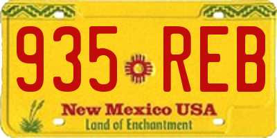 NM license plate 935REB