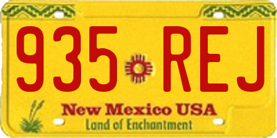 NM license plate 935REJ
