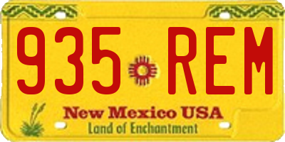 NM license plate 935REM