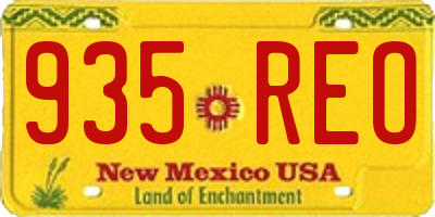 NM license plate 935REO