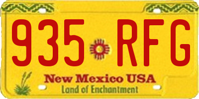 NM license plate 935RFG