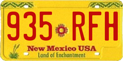 NM license plate 935RFH