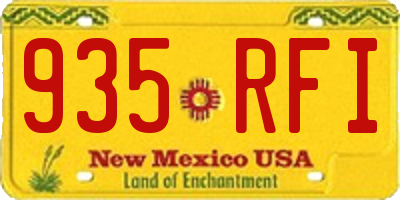 NM license plate 935RFI