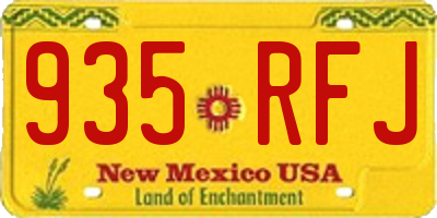 NM license plate 935RFJ