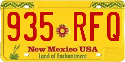 NM license plate 935RFQ