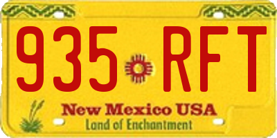 NM license plate 935RFT