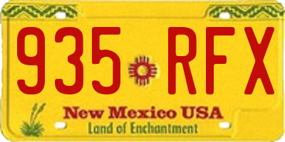 NM license plate 935RFX