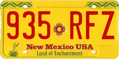 NM license plate 935RFZ