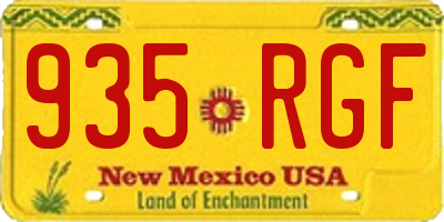 NM license plate 935RGF